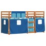 Bunk bed with curtains solid blue pine wood 90x190 cm by vidaXL, Beds and slatted bases - Ref: Foro24-3283950, Price: 194,75 ...