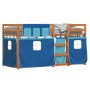 Bunk bed with curtains solid blue pine wood 90x190 cm by vidaXL, Beds and slatted bases - Ref: Foro24-3283950, Price: 194,75 ...