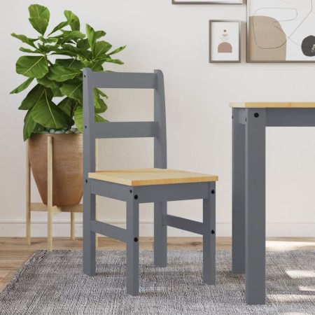 Panama dining chairs 2 units gray pine wood 40x46x90 cm by vidaXL, dining chairs - Ref: Foro24-4005730, Price: 111,39 €, Disc...