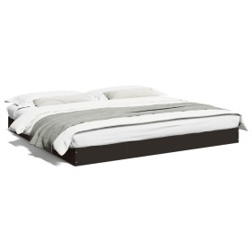 Black engineered wood bed frame 180x200 cm by vidaXL, Beds and slatted bases - Ref: Foro24-842001, Price: 101,37 €, Discount: %