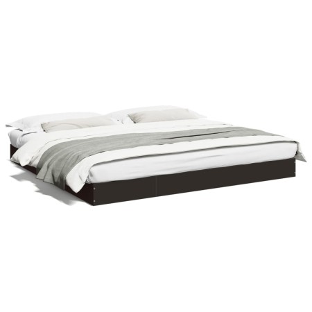 Estructura de cama madera de ingeniería negra 180x200 cm de vidaXL, Camas y somieres - Ref: Foro24-842001, Precio: 112,18 €, ...