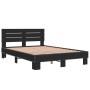 Engineered wood and black metal bed frame 140x200cm by vidaXL, Beds and slatted bases - Ref: Foro24-3280147, Price: 155,05 €,...