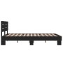 Engineered wood and black metal bed frame 140x200cm by vidaXL, Beds and slatted bases - Ref: Foro24-3280147, Price: 155,05 €,...