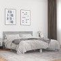 Sonoma gray metal engineered wood bed frame 200x200 cm by vidaXL, Beds and slatted bases - Ref: Foro24-3280130, Price: 174,49...