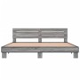 Sonoma gray metal engineered wood bed frame 200x200 cm by vidaXL, Beds and slatted bases - Ref: Foro24-3280130, Price: 174,49...