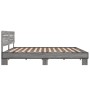 Sonoma gray metal engineered wood bed frame 200x200 cm by vidaXL, Beds and slatted bases - Ref: Foro24-3280130, Price: 174,49...