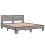 Estructura cama madera ingeniería metal gris Sonoma 150x200 cm de vidaXL, Camas y somieres - Ref: Foro24-3280145, Precio: 157...