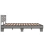 Sonoma gray metal engineered wood bed frame 150x200 cm by vidaXL, Beds and slatted bases - Ref: Foro24-3280145, Price: 157,81...