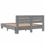 Estructura cama madera ingeniería metal gris Sonoma 150x200 cm de vidaXL, Camas y somieres - Ref: Foro24-3280145, Precio: 157...