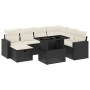 Set de sofás de jardín 8 piezas y cojines ratán sintético negro de vidaXL, Conjuntos de jardín - Ref: Foro24-3274836, Precio:...