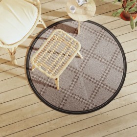 Brown PP outdoor rug Ø120 cm by vidaXL, Outdoor protectors - Ref: Foro24-368478, Price: 15,99 €, Discount: %