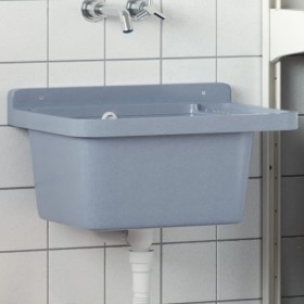 Fregadero lavabo de pared resina gris 50x35x24 cm de vidaXL, Fregaderos - Ref: Foro24-4002797, Precio: 55,76 €, Descuento: %