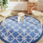 Alfombra de exterior PP azul y blanco Ø200 cm de vidaXL, Protectores para exterior - Ref: Foro24-368492, Precio: 31,88 €, Des...