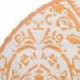 Orange and white PP outdoor rug Ø200 cm by vidaXL, Outdoor protectors - Ref: Foro24-368508, Price: 39,99 €, Discount: %