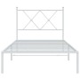 Estructura de cama de metal con cabecero blanco 90x200 cm de vidaXL, Camas y somieres - Ref: Foro24-376544, Precio: 71,16 €, ...