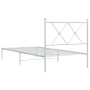 Estructura de cama de metal con cabecero blanco 90x200 cm de vidaXL, Camas y somieres - Ref: Foro24-376544, Precio: 71,16 €, ...