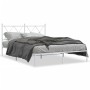 Estructura de cama de metal con cabecero blanca 135x190 cm de vidaXL, Camas y somieres - Ref: Foro24-376550, Precio: 107,18 €...