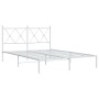 Estructura de cama de metal con cabecero blanca 135x190 cm de vidaXL, Camas y somieres - Ref: Foro24-376550, Precio: 107,18 €...