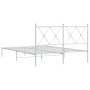 Estructura de cama de metal con cabecero blanca 135x190 cm de vidaXL, Camas y somieres - Ref: Foro24-376550, Precio: 107,18 €...