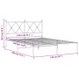 Estructura de cama de metal con cabecero blanca 135x190 cm de vidaXL, Camas y somieres - Ref: Foro24-376550, Precio: 107,18 €...