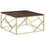 Stainless steel coffee table solid wood naughty gold by vidaXL, Coffee table - Ref: Foro24-349958, Price: 223,99 €, Discount: %