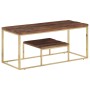 Stainless steel coffee table solid wood naughty gold by vidaXL, Coffee table - Ref: Foro24-350022, Price: 143,86 €, Discount: %