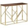 Console table stainless steel solid wood naughty gold by vidaXL, Side tables - Ref: Foro24-349998, Price: 135,42 €, Discount: %