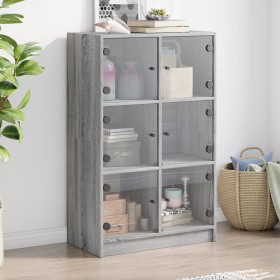 Aparador alto con puertas madera gris Sonoma 68x37x109 cm de vidaXL, Aparadores - Ref: Foro24-3295855, Precio: 118,86 €, Desc...