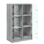 Aparador alto con puertas madera gris Sonoma 68x37x109 cm de vidaXL, Aparadores - Ref: Foro24-3295855, Precio: 120,99 €, Desc...