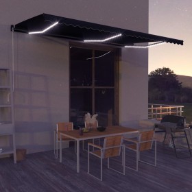 LED retractable awning and wind sensor anthracite gray 500x300cm by vidaXL, Awnings - Ref: Foro24-3051259, Price: 647,22 €, D...