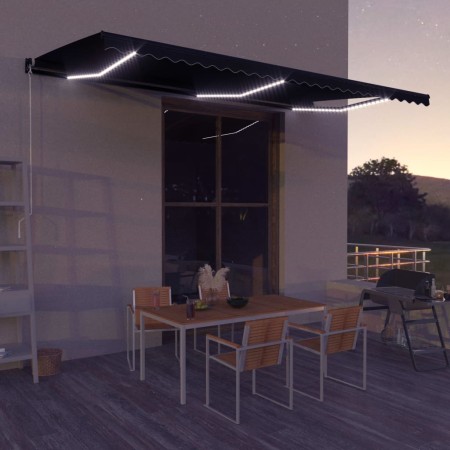 Toldo retráctil LED y sensor de viento gris antracita 500x300cm de vidaXL, Toldos - Ref: Foro24-3051259, Precio: 647,51 €, De...