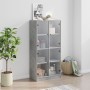 Tall sideboard with concrete gray wood doors 68x37x142 cm by vidaXL, Sideboards - Ref: Foro24-3295860, Price: 126,24 €, Disco...