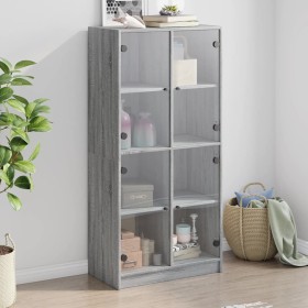 Aparador alto con puertas madera gris Sonoma 68x37x142 cm de vidaXL, Aparadores - Ref: Foro24-3295862, Precio: 132,99 €, Desc...