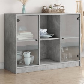 Concrete gray engineered wood sideboard 102x37x75.5 cm by vidaXL, Sideboards - Ref: Foro24-3295874, Price: 96,46 €, Discount: %