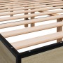 Sonoma oak metal engineered wood bed frame 140x200 cm by vidaXL, Beds and slatted bases - Ref: Foro24-845858, Price: 115,77 €...