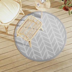 Alfombra de exterior PP gris Ø120 cm de vidaXL, Protectores para exterior - Ref: Foro24-368548, Precio: 19,99 €, Descuento: %