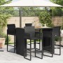 Garden table black PE rattan wooden surface 145x80x110cm by vidaXL, Garden tables - Ref: Foro24-368698, Price: 240,77 €, Disc...