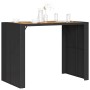 Garden table black PE rattan wooden surface 145x80x110cm by vidaXL, Garden tables - Ref: Foro24-368698, Price: 240,77 €, Disc...