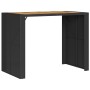 Mesa de jardín superficie de madera ratán PE negro 145x80x110cm de vidaXL, Mesas de jardín - Ref: Foro24-368698, Precio: 240,...