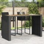 Garden table black PE rattan wooden surface 185x80x110cm by vidaXL, Garden tables - Ref: Foro24-368700, Price: 277,99 €, Disc...