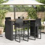 Garden table black PE rattan wooden surface 185x80x110cm by vidaXL, Garden tables - Ref: Foro24-368700, Price: 277,99 €, Disc...