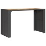 Mesa de jardín superficie de madera ratán PE negro 185x80x110cm de vidaXL, Mesas de jardín - Ref: Foro24-368700, Precio: 277,...