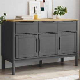 FLORO Sideboard aus massivem grauem Kiefernholz 114x43x74 cm von vidaXL, Sideboards - Ref: Foro24-374025, Preis: 177,99 €, Ra...