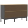 FLORO Sideboard aus massivem grauem Kiefernholz 114x43x74 cm von vidaXL, Sideboards - Ref: Foro24-374025, Preis: 174,66 €, Ra...