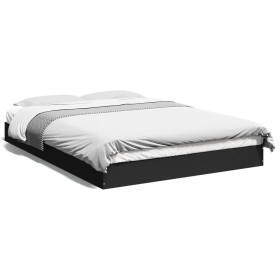 Black engineered wood bed frame 120x200 cm by vidaXL, Beds and slatted bases - Ref: Foro24-842029, Price: 88,68 €, Discount: %