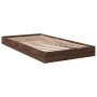 Oak brown engineered wood bed frame 100x200 cm by vidaXL, Beds and slatted bases - Ref: Foro24-842062, Price: 69,61 €, Discou...