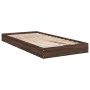 Estructura de cama madera de ingeniería roble marrón 90x200 cm de vidaXL, Camas y somieres - Ref: Foro24-842069, Precio: 68,5...