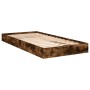 Smoke oak engineered wood bed frame 75x190 cm by vidaXL, Beds and slatted bases - Ref: Foro24-842081, Price: 61,99 €, Discoun...