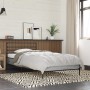 Estructura cama madera ingeniería metal gris Sonoma 75x190 cm de vidaXL, Camas y somieres - Ref: Foro24-845625, Precio: 96,15...