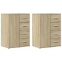 Aparadores 2 uds madera de ingeniería roble Sonoma 59x39x80 cm de vidaXL, Aparadores - Ref: Foro24-3276632, Precio: 203,85 €,...